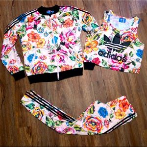 *SOLD* Adidas Floralita M Jacket + Leggings + Tank Bundle